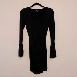 EXPRESS black sweater dress with bell sleeves | size S